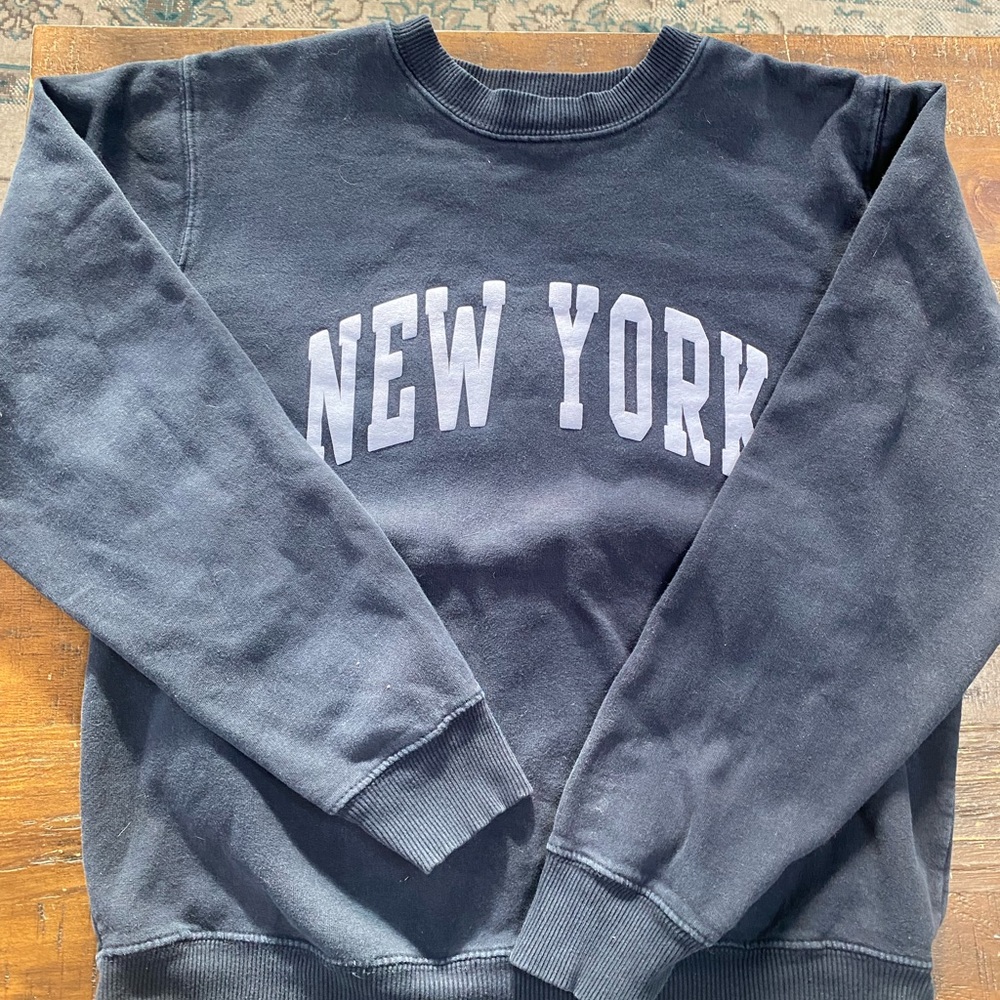 New York John Galt sweater/pullover sweatshirt in dark navy. Lightly used.